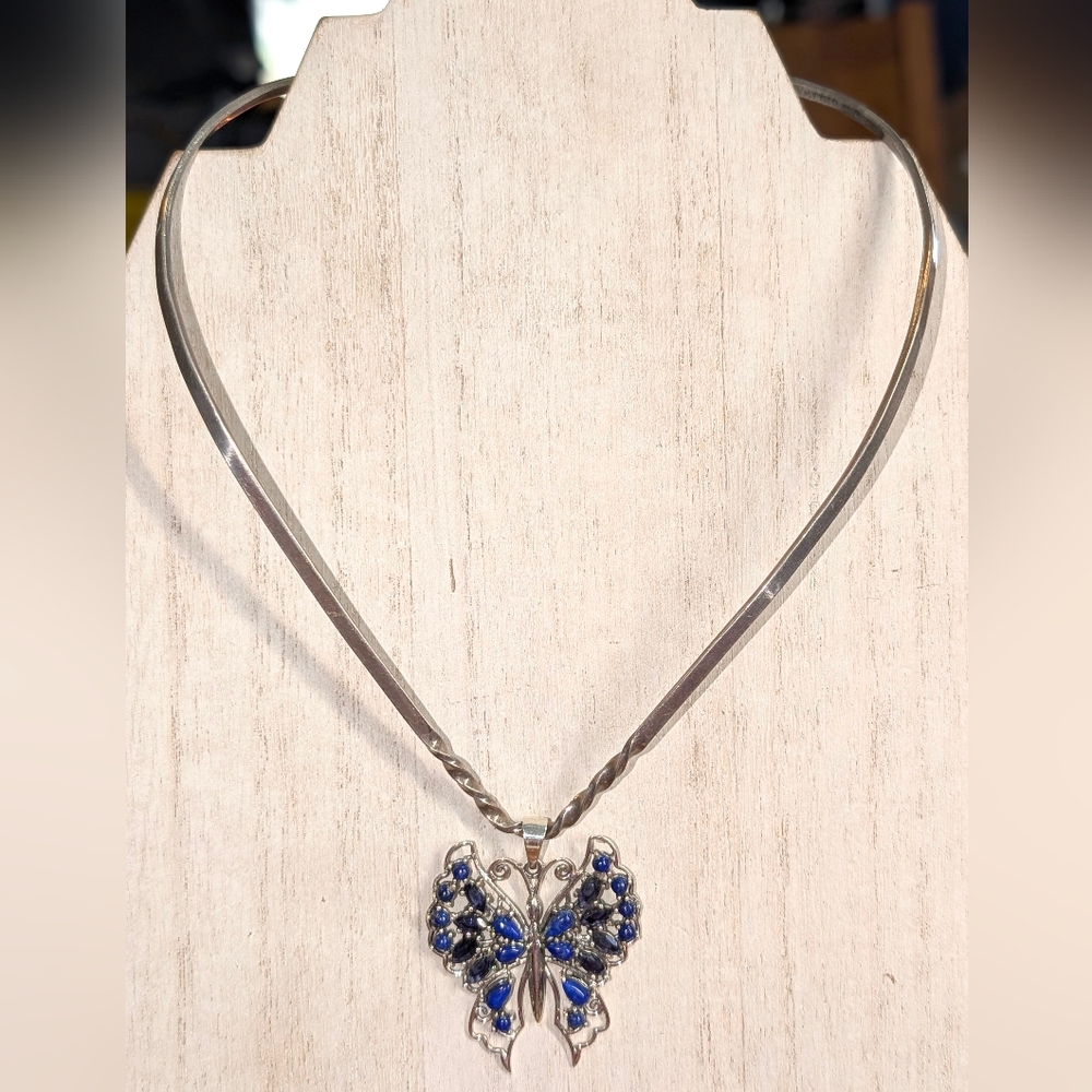 Unusual Sterling Silver Torque Collar Necklace